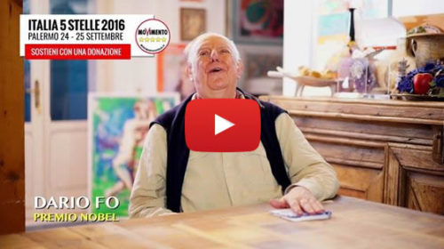 Italia 5 Stelle, Il Premio nobel Dario Fo: “Venite a Palermo, io ci sarò” |IL VIDEO