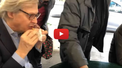 Sgarbi alle prese con il cibo di strada nel quartiere Kalsa a Palermo 🎥 VIDEO