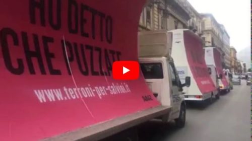 I furgoni anti-Salvini per le strade di Palermo 🎥 VIDEO