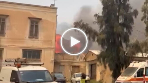 Incendio minaccia l’ospedale Cervello, fiamme vicino alla camera mortuaria ed è fuggi fuggi – VIDEO