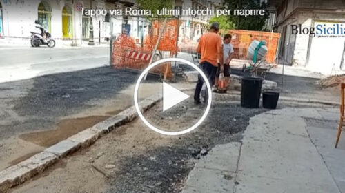 Tappo via Roma, ultimi ritocchi ad asfalto e marciapiedi, la riapertura si avvicina – IL VIDEO