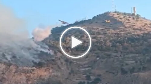 Palermo, canadair in azione senza sosta sul Monte Pellegrino: le immagini delle operazioni in corso – IL VIDEO