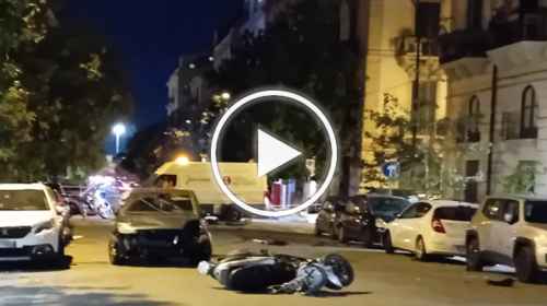 Attimi di paura a Borgo Vecchio, scontro auto-moto in via Enrico Albanese – IL VIDEO