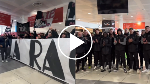 Palermo, la carica dei tifosi rosanero: striscioni e cori d’incitamento all’aeroporto – IL VIDEO