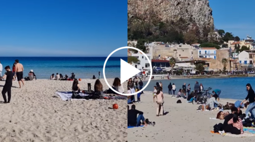 Domenica di sole a Palermo, litorale di Mondello affollato da palermitani e turisti – IL VIDEO