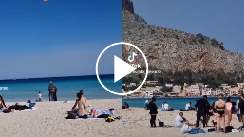 Spiaggia affollata in questa prima domenica di Marzo: sole e bagni a Mondello – IL VIDEO