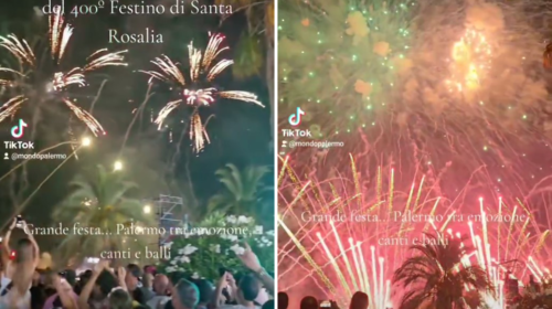 VIDEO – I pezzi più amati di Raffaella Carrà fanno ballare il Foro Italico durante gli spettacolari giochi d’artificio