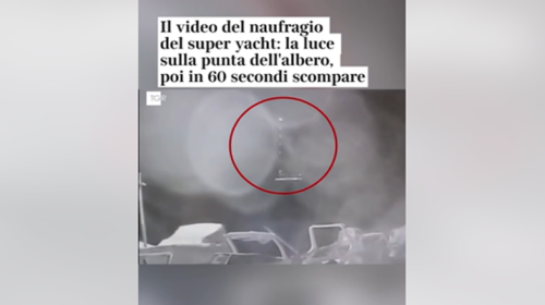 Un VIDEO mostra lo yacht che affonda nel mare di Porticello