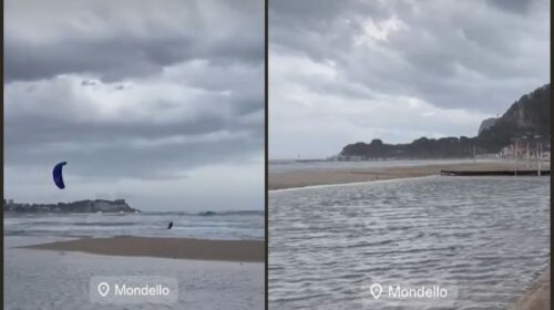 Palermo, mare in tempesta a Mondello inonda la spiaggia – IL VIDEO