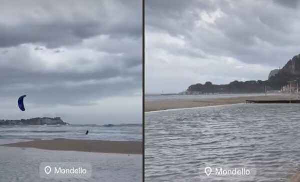 Palermo, mare in tempesta a Mondello inonda la spiaggia – IL VIDEO