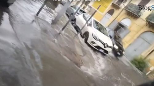 Forti temporali a Palermo, strade allagate e automobilisti bloccati – VIDEO