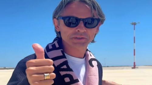 Mister Inzaghi carico all’aeroporto: “Forza Palermo” – IL VIDEO